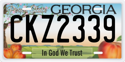 GA license plate CKZ2339