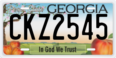 GA license plate CKZ2545