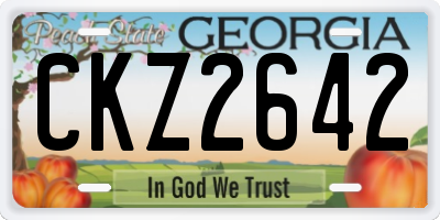 GA license plate CKZ2642