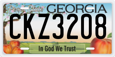 GA license plate CKZ3208