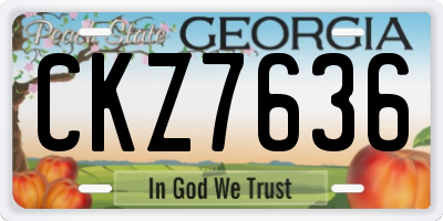 GA license plate CKZ7636