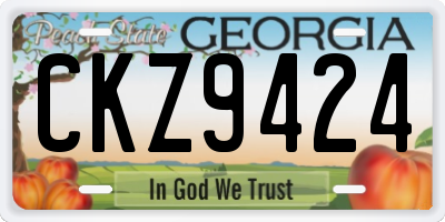 GA license plate CKZ9424