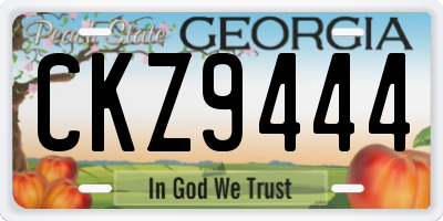 GA license plate CKZ9444