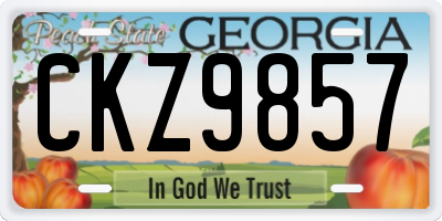 GA license plate CKZ9857