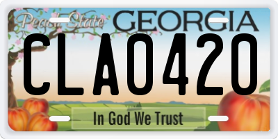 GA license plate CLA0420