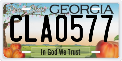 GA license plate CLA0577