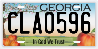 GA license plate CLA0596