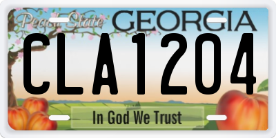 GA license plate CLA1204