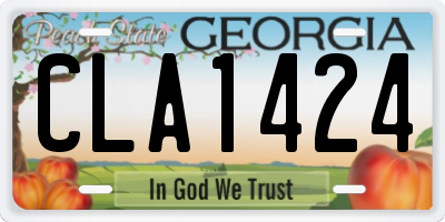 GA license plate CLA1424
