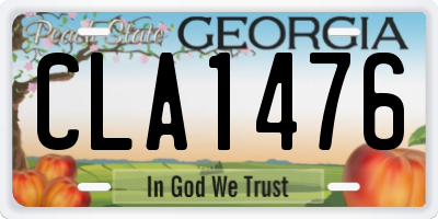GA license plate CLA1476