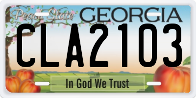 GA license plate CLA2103
