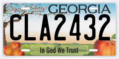 GA license plate CLA2432