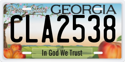 GA license plate CLA2538