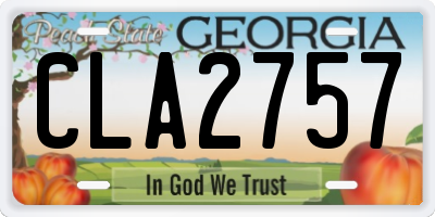 GA license plate CLA2757