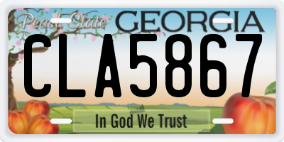 GA license plate CLA5867