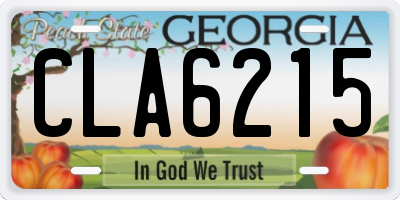GA license plate CLA6215