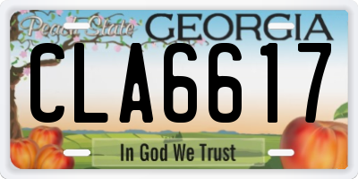 GA license plate CLA6617