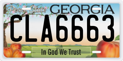 GA license plate CLA6663