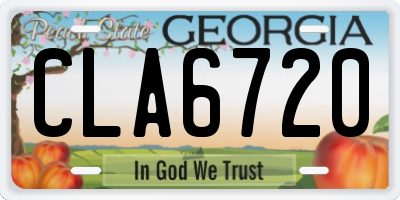 GA license plate CLA6720