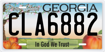 GA license plate CLA6882
