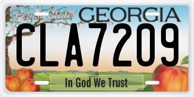 GA license plate CLA7209