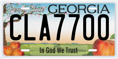GA license plate CLA7700