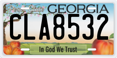 GA license plate CLA8532