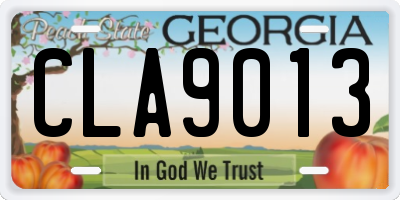 GA license plate CLA9013