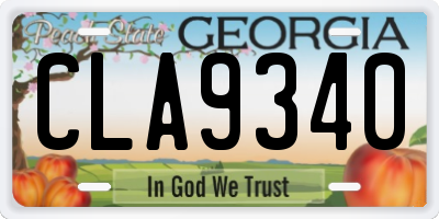 GA license plate CLA9340