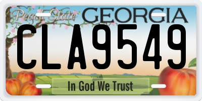 GA license plate CLA9549