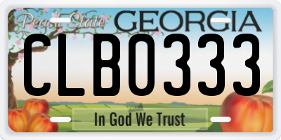 GA license plate CLB0333