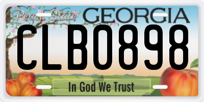 GA license plate CLB0898
