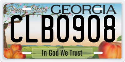 GA license plate CLB0908