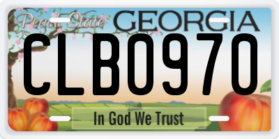 GA license plate CLB0970