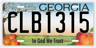 GA license plate CLB1315