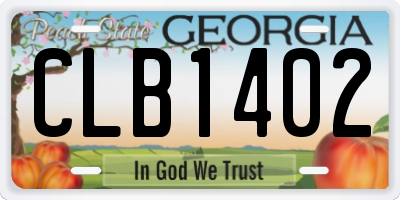 GA license plate CLB1402