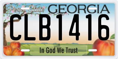 GA license plate CLB1416