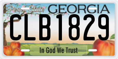 GA license plate CLB1829