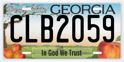 GA license plate CLB2059