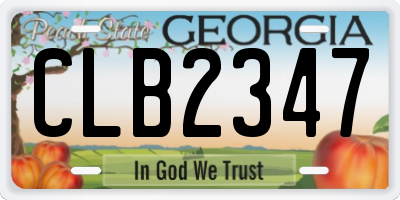 GA license plate CLB2347
