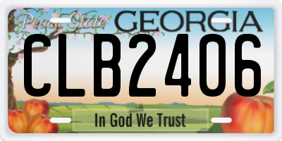 GA license plate CLB2406