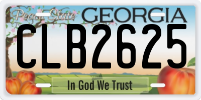 GA license plate CLB2625
