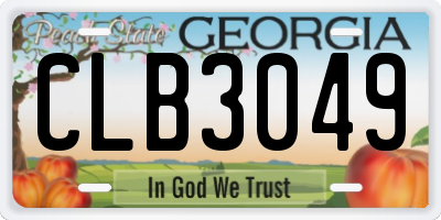 GA license plate CLB3049