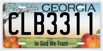 GA license plate CLB3311