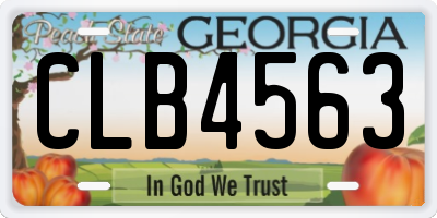 GA license plate CLB4563