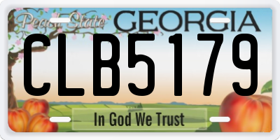 GA license plate CLB5179