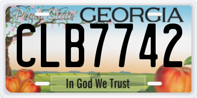 GA license plate CLB7742