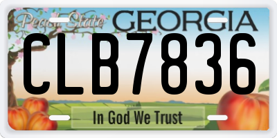 GA license plate CLB7836