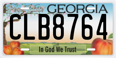 GA license plate CLB8764