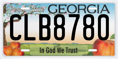 GA license plate CLB8780